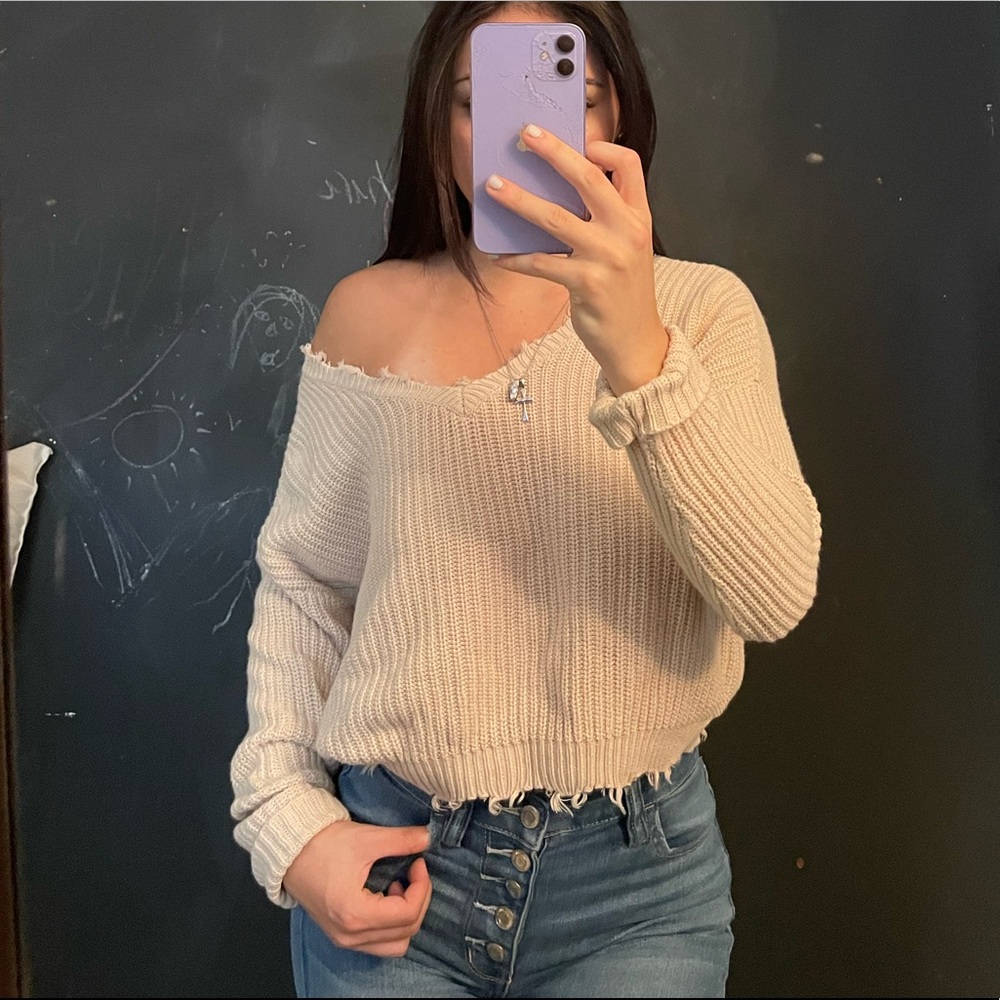 Off the shoulder sweater
